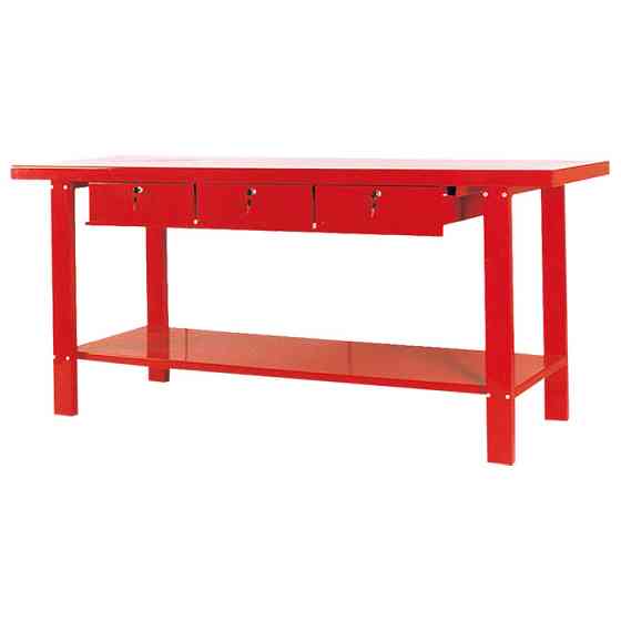 Верстак стальной профессиональный супердлинный с выдвижными ящиками и нижней полкой 2000x640x865 мм  TORIN Одесса