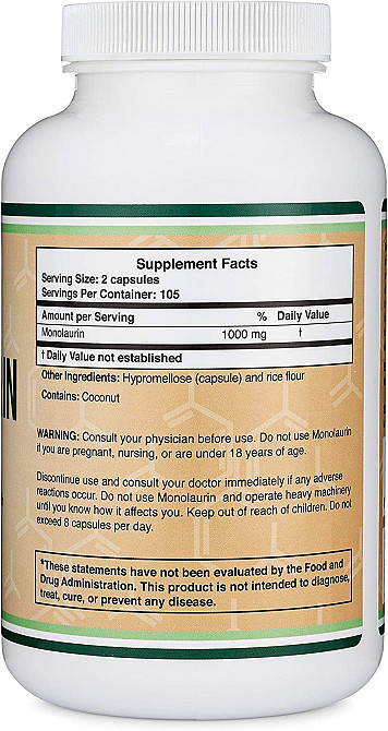 Монолаурин Double Wood Monolaurin 1000 mg 1000 mg 210 capsules Луцк - изображение 2