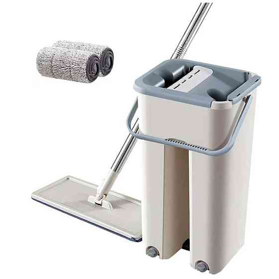 Набор для уборки швабра с ведром 3,5л + 2 насадки, Scratch Cleaning Mop / Швабра лентяйка с автоматическим отжимом Киев