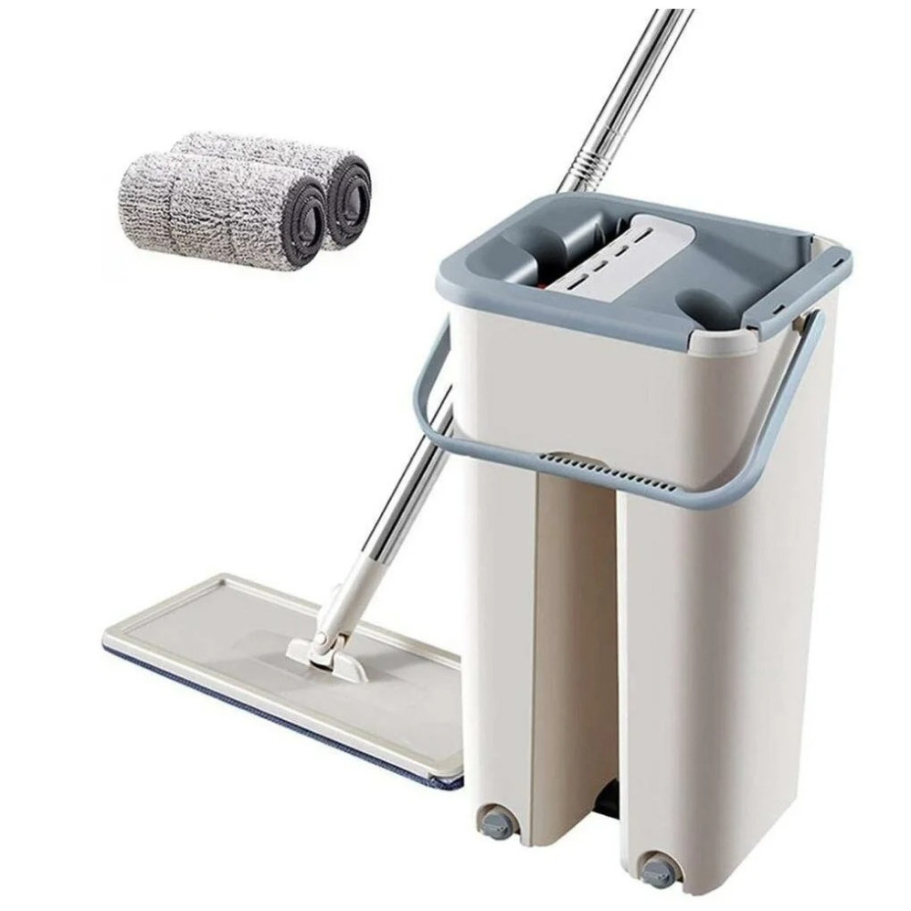 Набор для уборки швабра с ведром 3,5л + 2 насадки, Scratch Cleaning Mop / Швабра лентяйка с автоматическим отжимом Киев - изображение 3