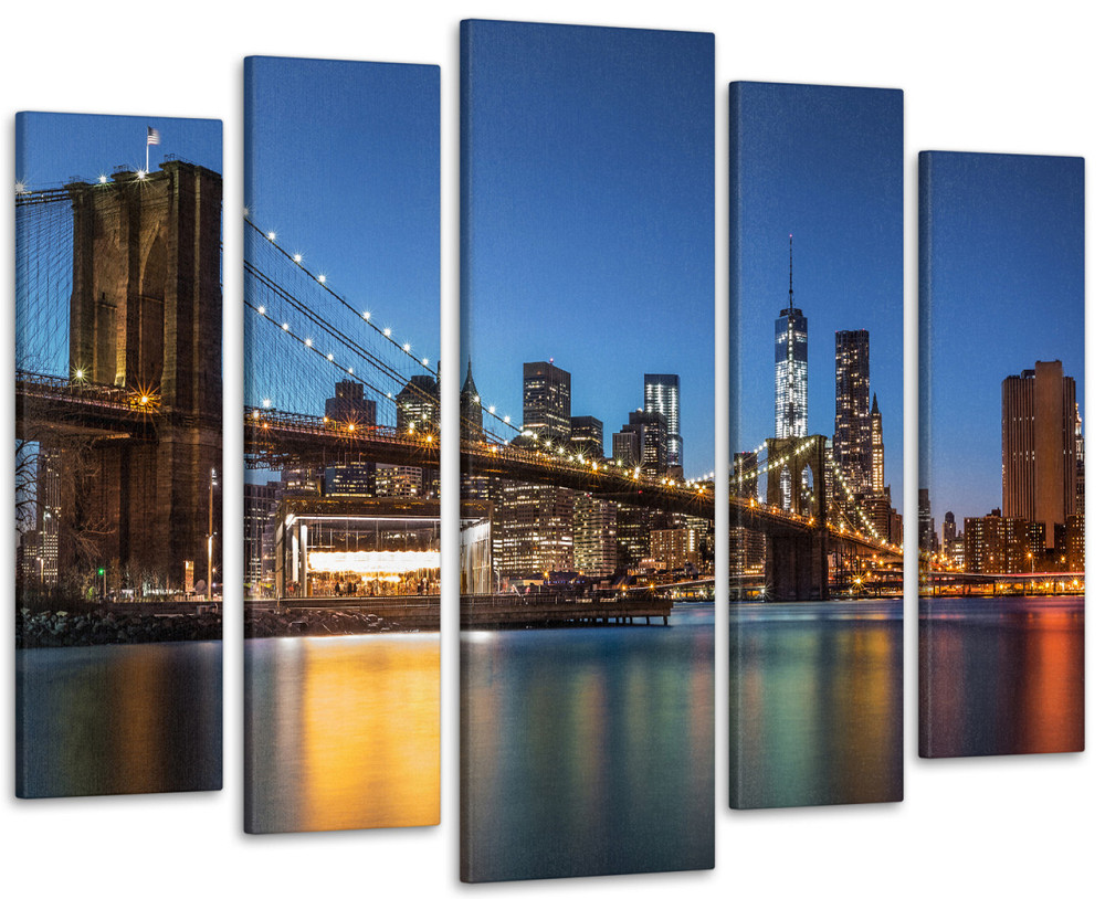 Модульная картина Город Мост в Ню-Йорке Art-287_5 ( 80х118см ) 90х132 см Киев - изображение 1