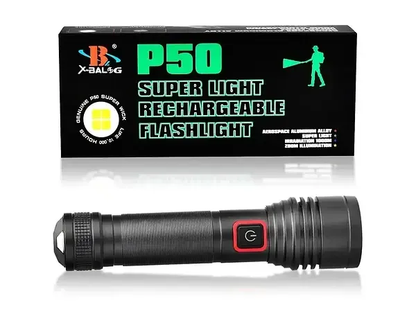 Фонарик ручной компактный BL P02-P50 с USB зарядкой, Влагостойкий корпус, аккумулятор Киев - изображение 3