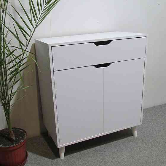 Комод в гостиную с белыми ножками М-ЗОН Борн 750 Нимфеа Альба (белый) (MZN-031043) Львов