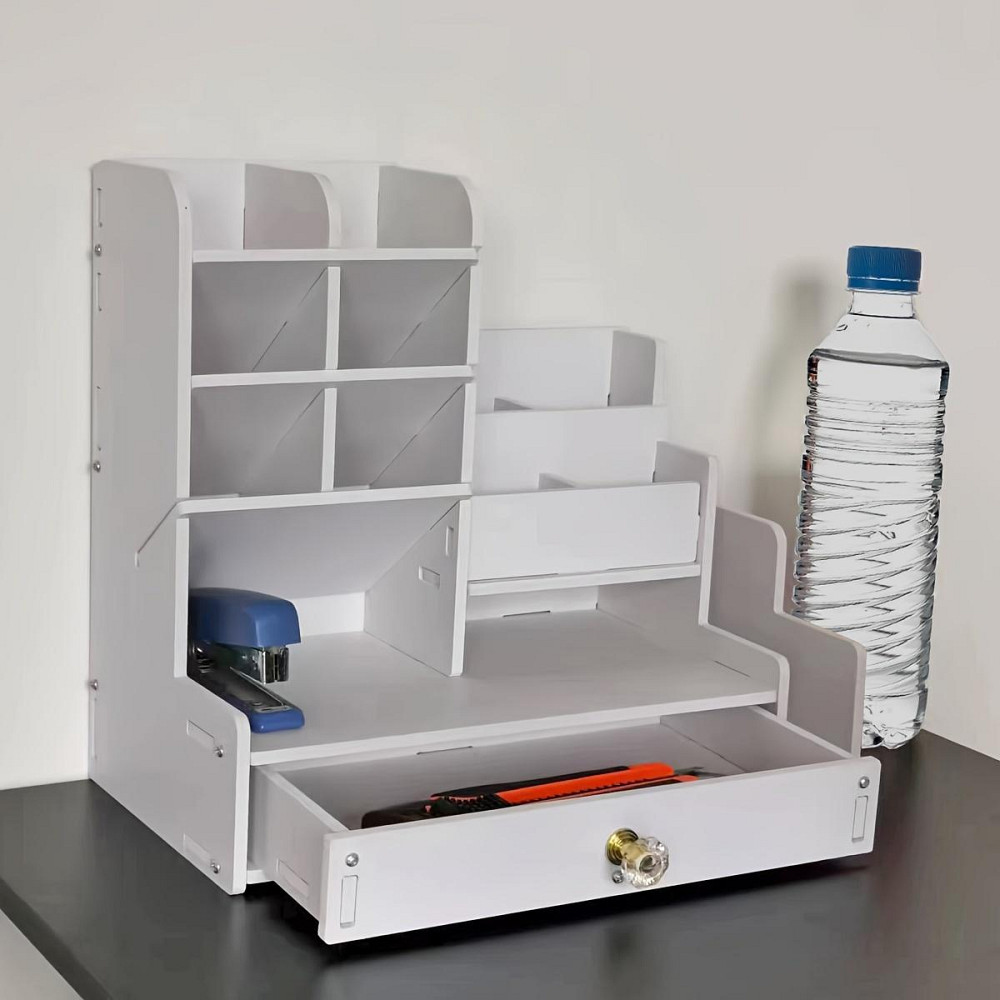 Органайзер настольный для канцелярии, маркеров и карандашей с тумбочкой White Винница - изображение 4