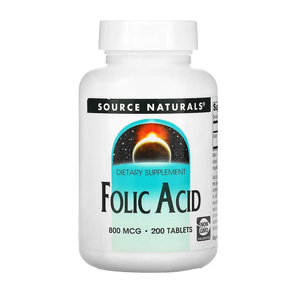Фолієва кислота Source Naturals Folic Acid 800 mcg - 200 tabs Луцьк - фото 1