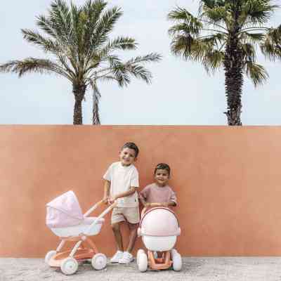 Коляска для кукол Smoby Baby Nurse Терракотовая пудра, люлька с корзиной, 18 мес + (7600254124) Винница