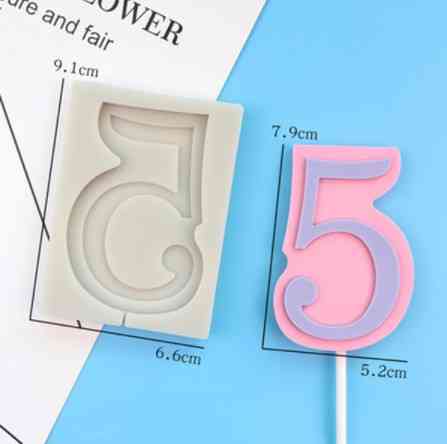 Молд силиконовый цифра 5 - размер молда 9,5*7см Киев