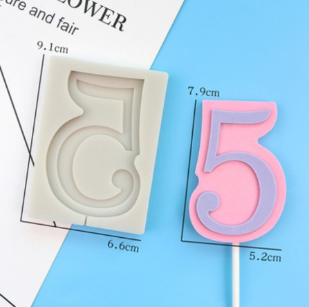 Молд силиконовый цифра 5 - размер молда 9,5*7см Киев - изображение 1