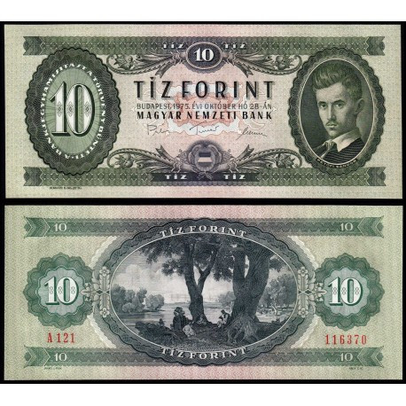 Венгрия / Hungary 10 Forint 1975 Pick 168 UNC Полтава - изображение 1