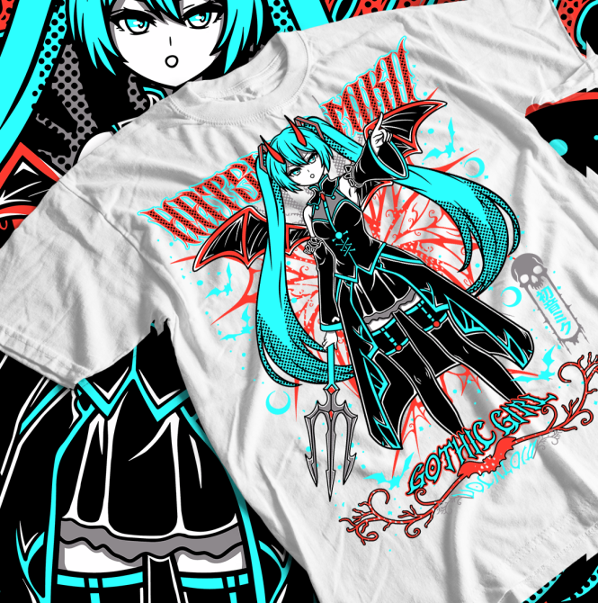 Футболка для хлопчика з аніме принтом Хатсуне Міку Аніме Гірл оверсайз (зріст від 165 до 180) Чорний AnimeJ0061m Дніпро - фото 1