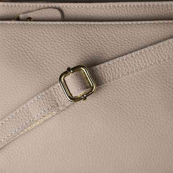 Жіноча сумка з натуральної шкіри з жорсткою основою Vintage 22985 Сірий Київ