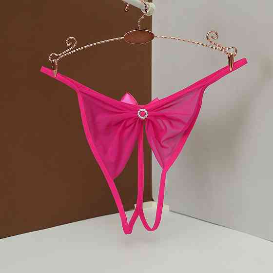 Трусики з розрізом у формі бантика one size малиновий Київ
