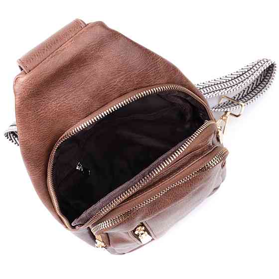 Зручна слінг сумка для жінок з екошкіри Коричневий (Vintage) Київ