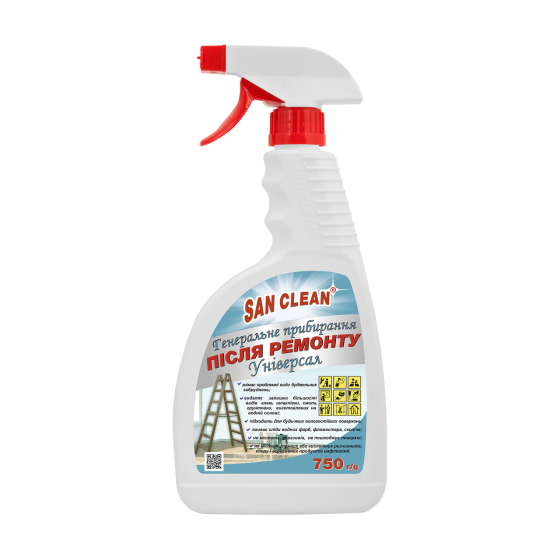 Универсальное моющее средство San Clean для генеральной уборки после ремонта с распылителем Киев