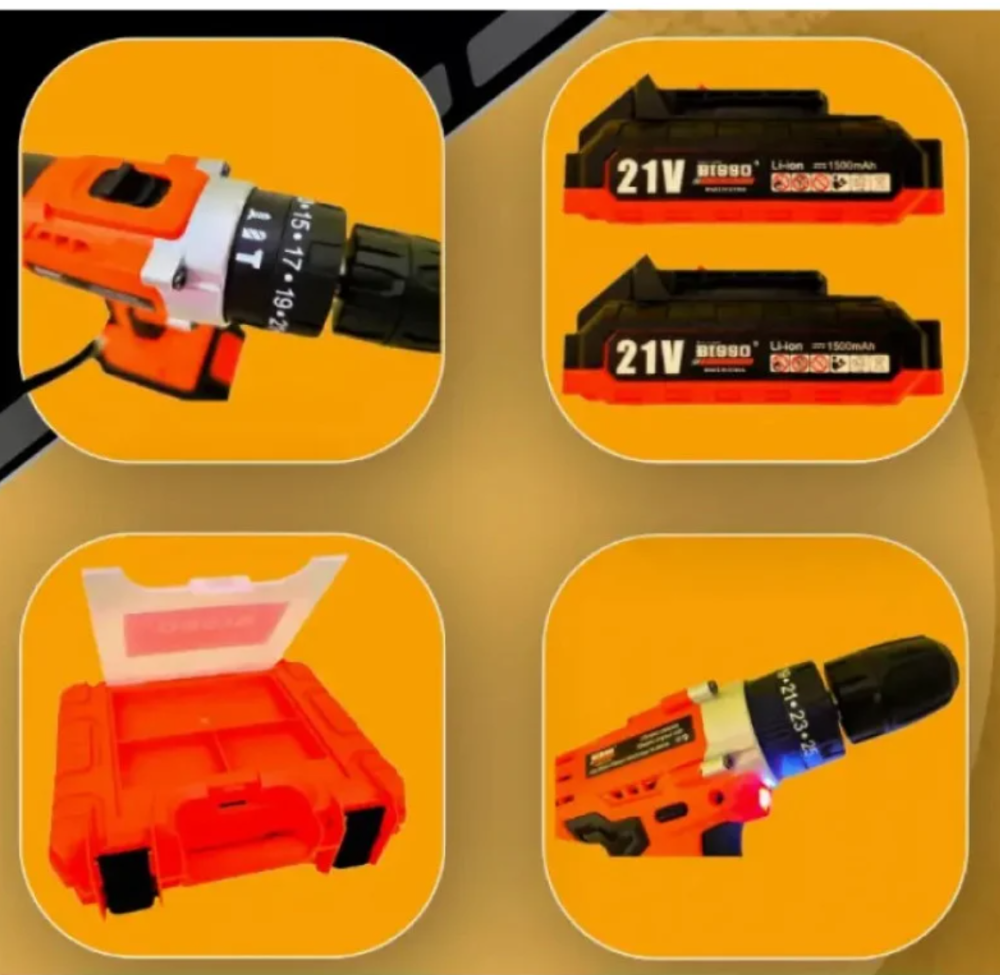 Шуруповерт аккумуляторный BISSO B6008 21V с 2 Li-ion батареями 1500mAh и регулировкой скорости Одесса - изображение 1