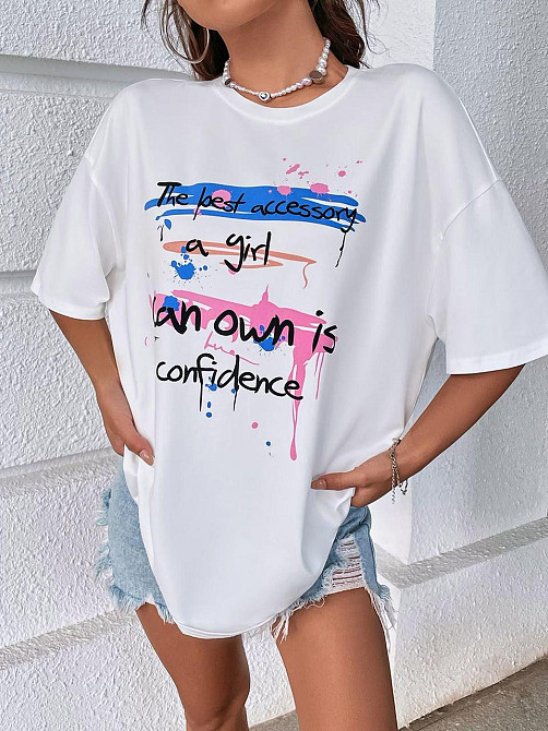 Футболка жіноча з принтом  42 Біла 2664082003 Дніпро - фото 1