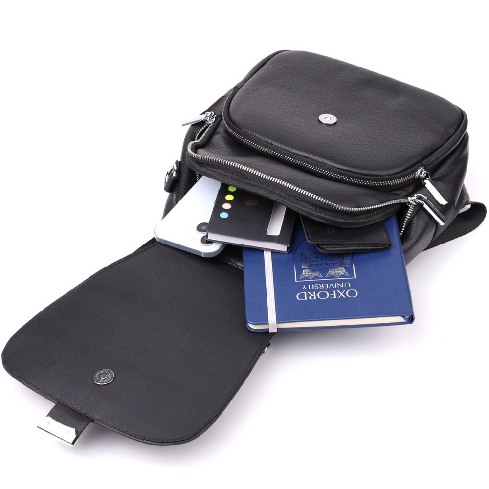 Жіночий рюкзак з натуральної шкіри Vintage 23056 Чорний Київ - фото 8