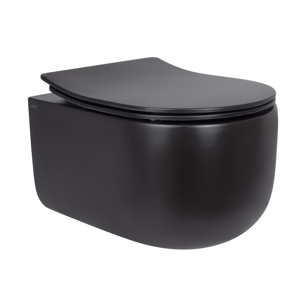 Унітаз підвісний Qtap Taurus безобідковий із сидінням Soft-close QT2433084EUQMB Київ - фото 1