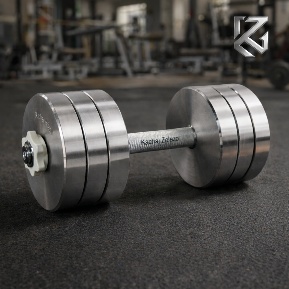 Гантелі набірні 2 по 28 кг металеві без покриття Kachai Zelezo Iron Pro Київ - фото 2