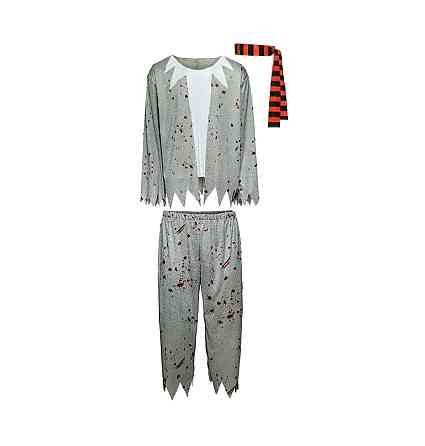 Костюм Зомбі для вечірки на Хелловін футболка з довгим рукавом, штани, шарф розмір XL 56-58сірий Київ