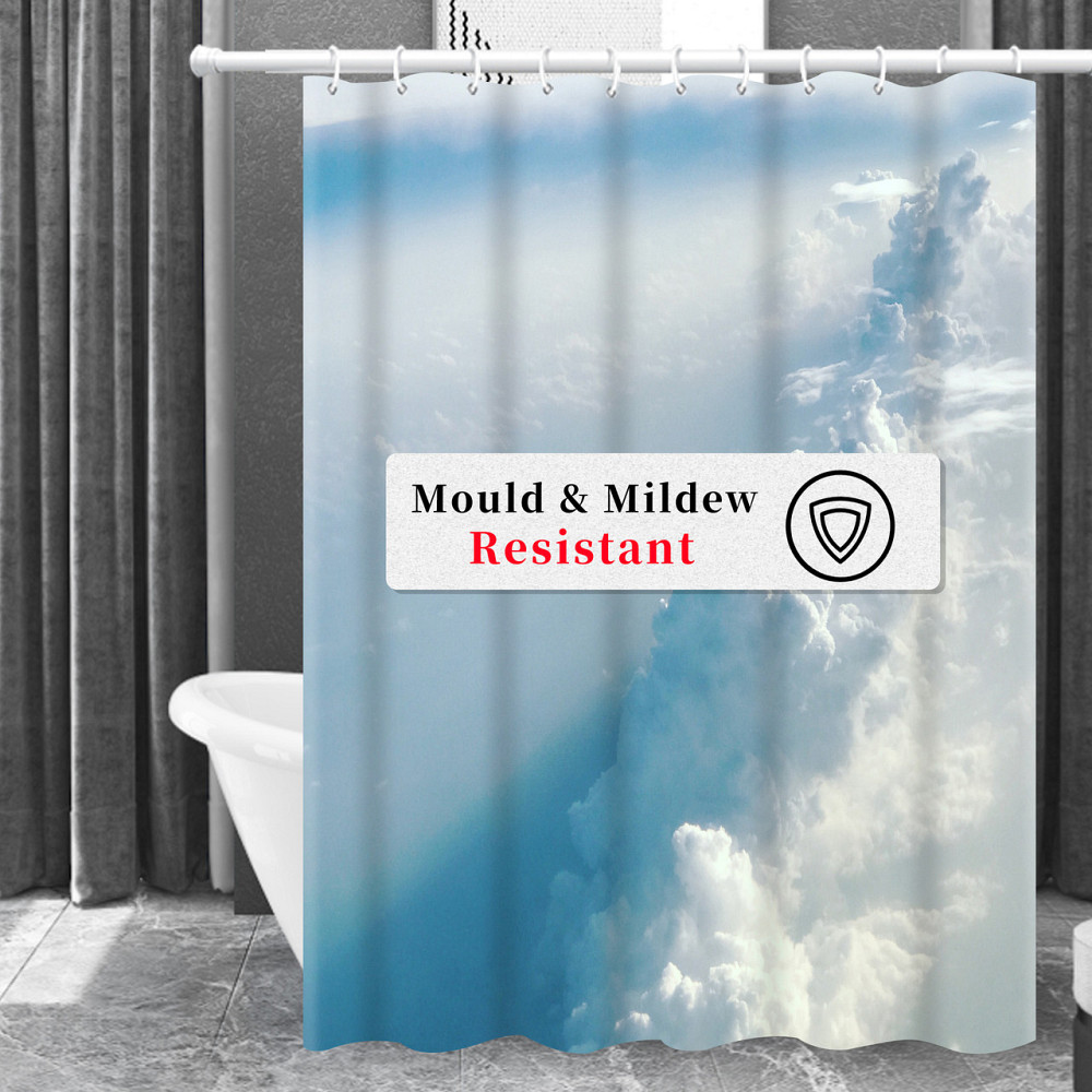 Шторка для ванни з поліестеру водонепроникна Bathlux 180x180 см з кільцями, фіранка для ванної кімнати Кам'янець-Подільський - фото 2