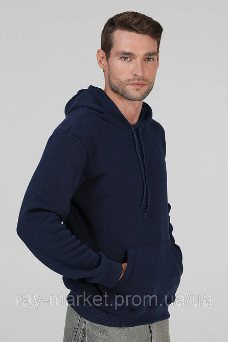 Худі базове утеплене Ray Basic чоловіче темно-синє (U0401M-Navy Blue) Київ - фото 2