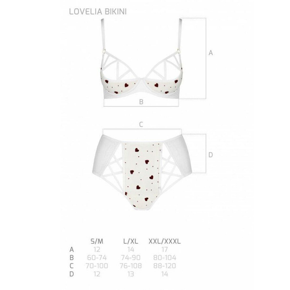 Еротичний комплект з малюнком Passion LOVELIA BIKINI XXL/XXXL, white Sex Aura Київ - фото 5