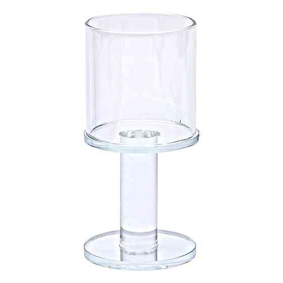 Підсвічник скляний на ніжці 6×12.5 см підсвічник келих декоративний прозорий HP-4-37S Київ