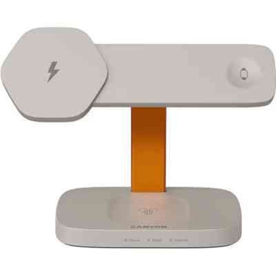 Зарядное устройство Canyon wireless charger HEXAGON WCS-310 3in1 LightGrey/Orange (CNS-WCS310LGOR) Винница