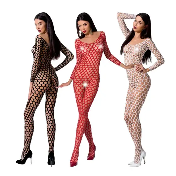 Бодістокінг з крупною сіткою Passion BS077 red Львов