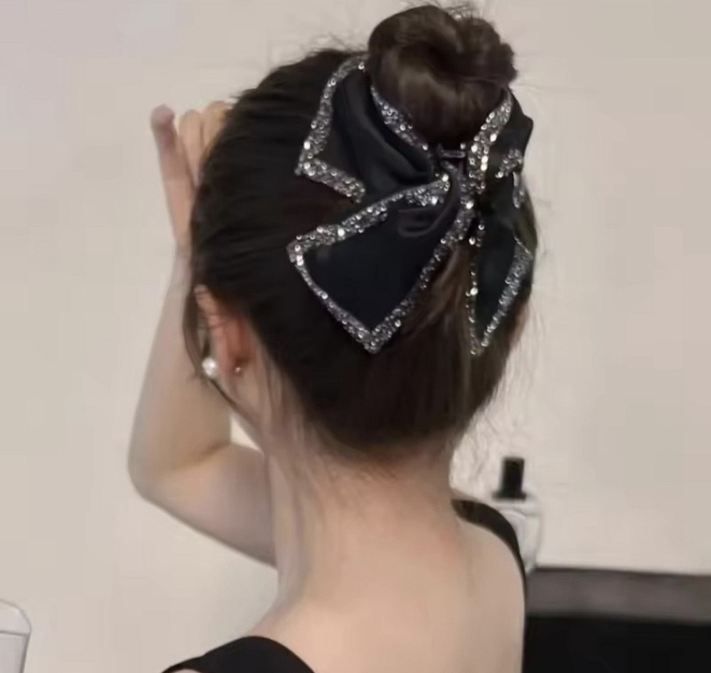 Заколка-крабік чорний бант-метелик Сміла - фото 2