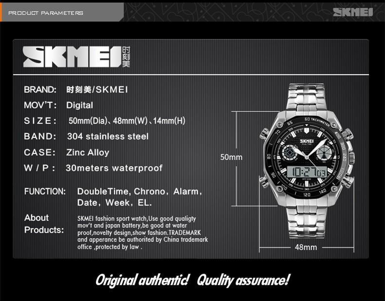 Наручные мужские часы Skmei 1204 direct Серебристый с черным циферблатом Винница - изображение 7