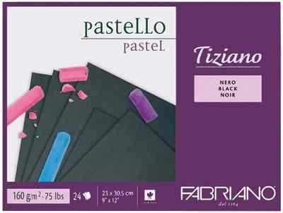 Cклейка для пастели Tiziano A4 (23х30 5см) 160г/м2 24л черный Fabriano Киев