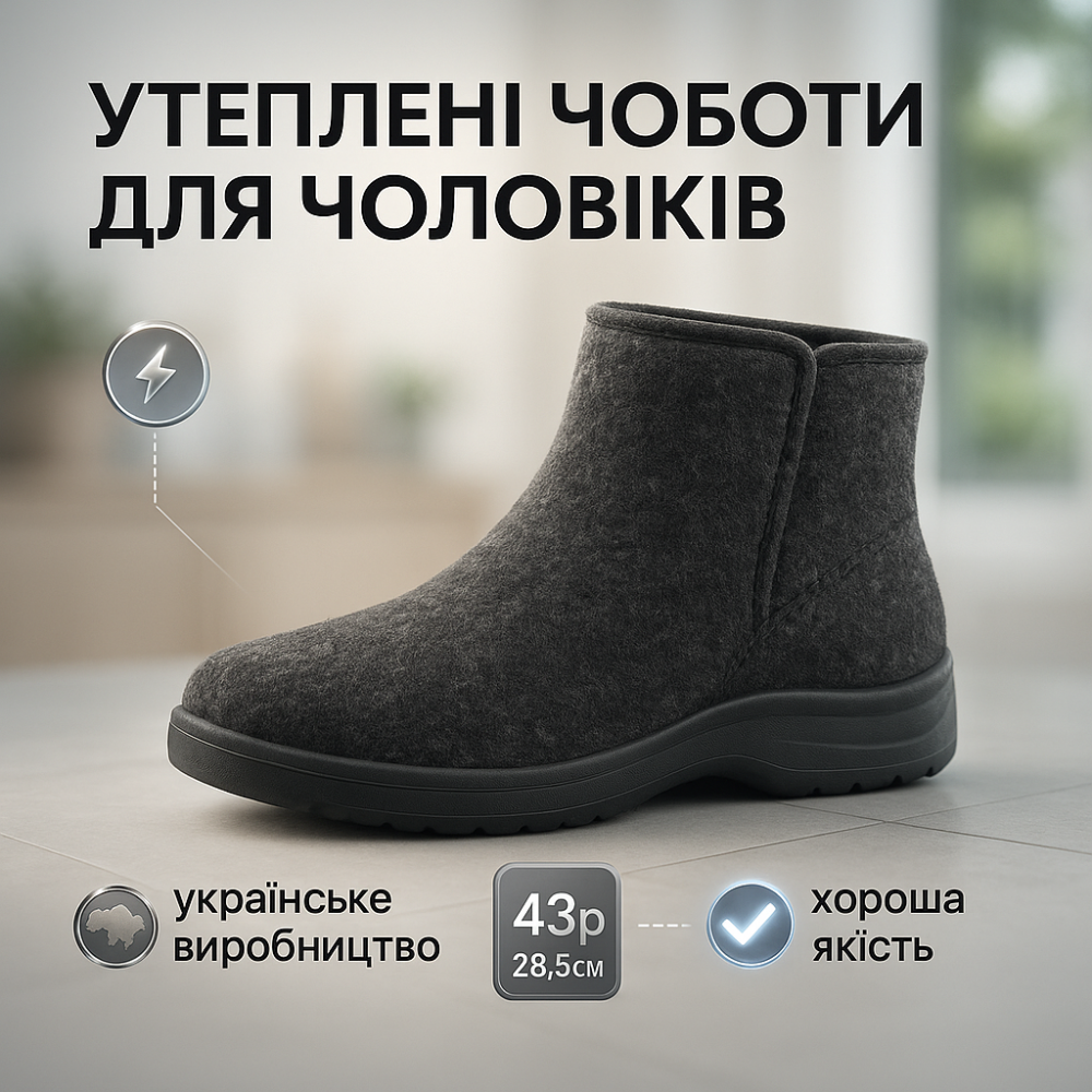 Спец обувь туфли мужские 43р 28, 5см, Резиновые стеганые сапоги, Мужские резиновые сапоги из резины IC-29 Львов - изображение 11