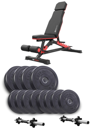 Набір Elitum Titan гантелі 2х21кг з лавою Hop-Sport HS-2090 HB Київ