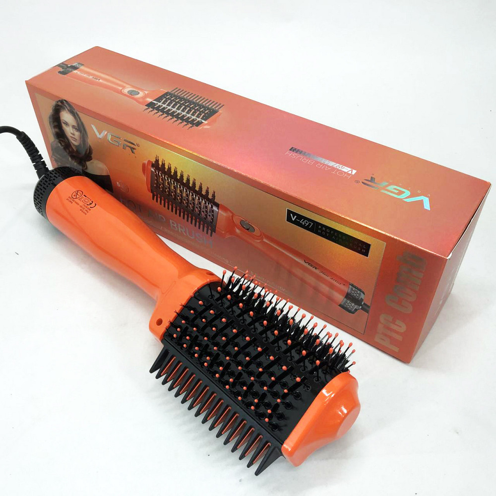 Фен мощный VGR, Фен обычный для укладки волос, Портативный для сушки Расческа-браш укладки QO-57 Львов - изображение 3