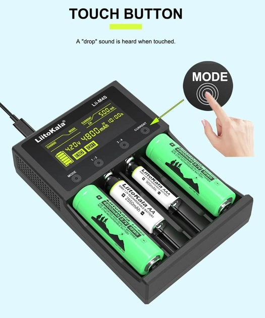 Зарядное устройство для аккумуляторов LiitoKala Lii-M4S (Li-ion IMR LiFe+NiMH) + Рower bank + Type-C Киев - изображение 7