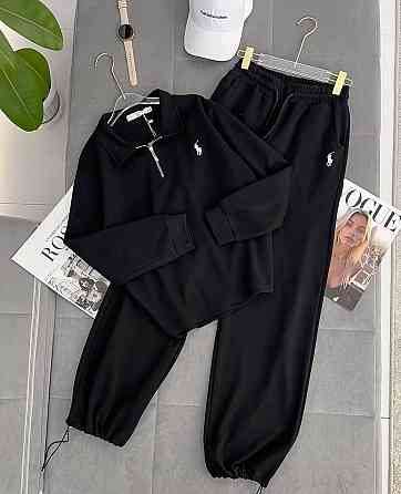 Женский прогулочный костюм двойка: кофта и штаны двунить Черный, 46/48 Одесса