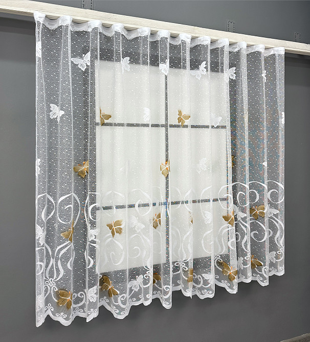 Тюль жаккард VR-Textil № 1884т Арка на кухню цвет белый 400х150 см (53-0087) Киев - изображение 1