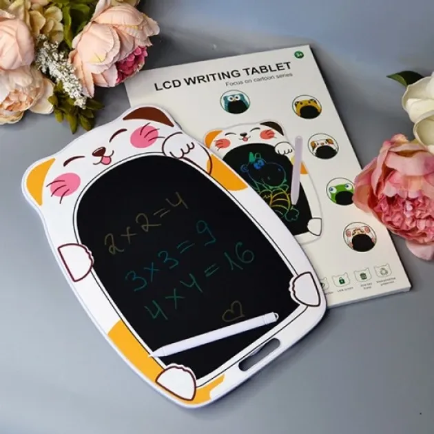 Планшет дитячий кольоровий LCD для малювання Котик Білий Одеса - фото 3