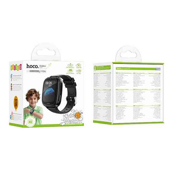 Детские смарт-часы HOCO Y106 4G 46mm. 730 mAh children phone watch Black Одесса