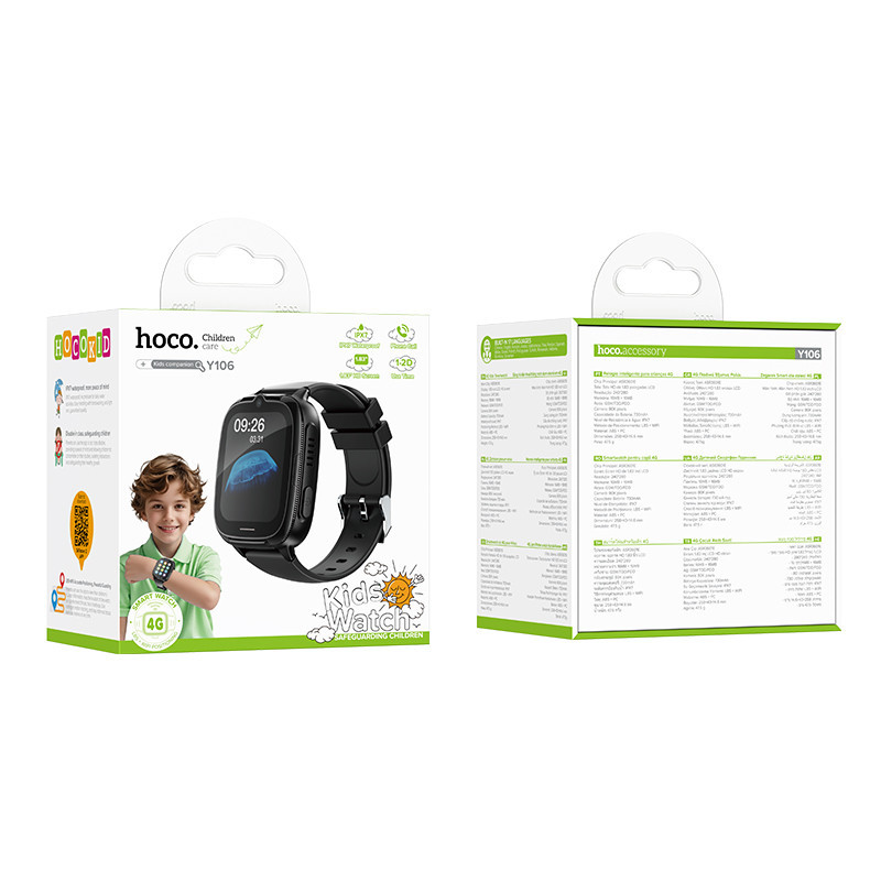 Детские смарт-часы HOCO Y106 4G 46mm. 730 mAh children phone watch Black Одесса - изображение 2