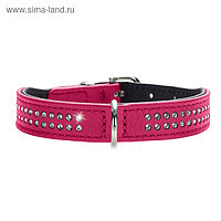 Нашийник 2292 20мм "Люкс" 2-х сторонній прикрашений стразами червоний Вінниця - фото 1