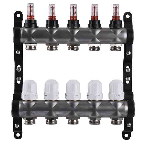 Колектор нержавіюча сталь з вимірювачем витрат ЕСО 001N 1″ x5 (000027048) Київ
