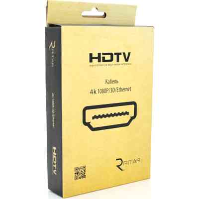 Кабель мультимедійний HDMI M to HDMI M 15.0m V2.0 4K black Ritar (HDMI(M)/(M)V2.0-15m-347B) Вінниця