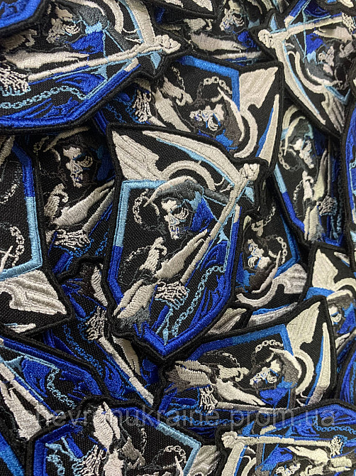 Шеврон СМЕРТЬ С КОСОЙ (Форма контурная. На липучке) Размер 8x6см Киев - изображение 2