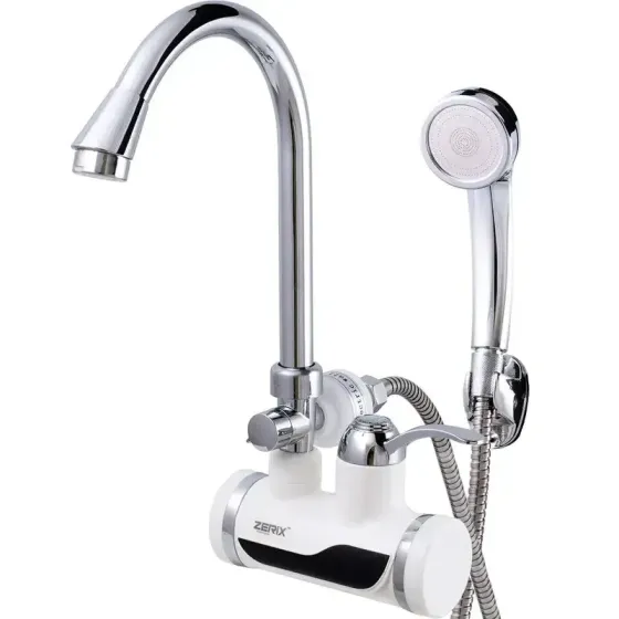 Проточний водонагрівач Zerix ELW08-EW 3,3 кВт настінний з душем та індикатором температури (ZX2788) Чернівці