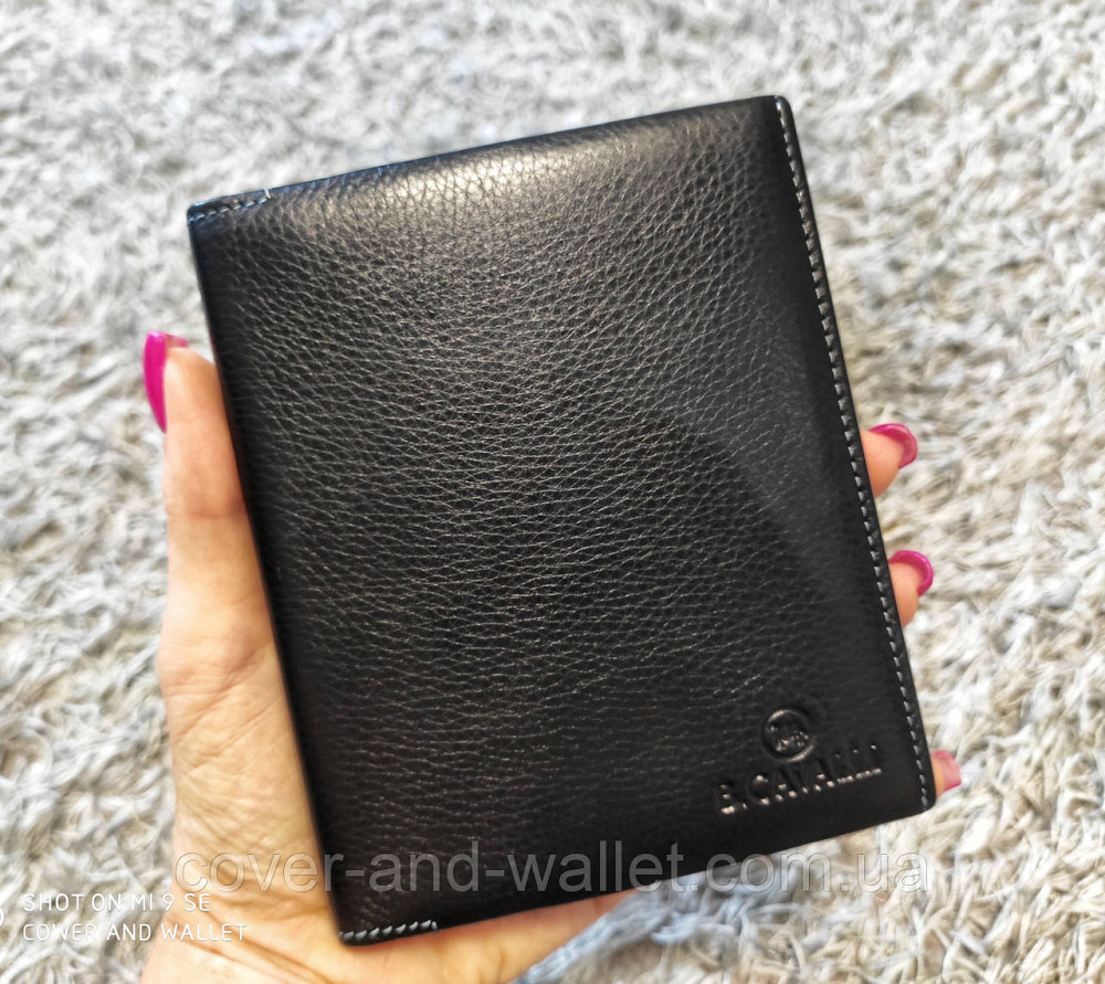 Велика містка шкіряна візитниця картхолдер чорного кольору B.Cavalli 4-465 Київ - фото 6