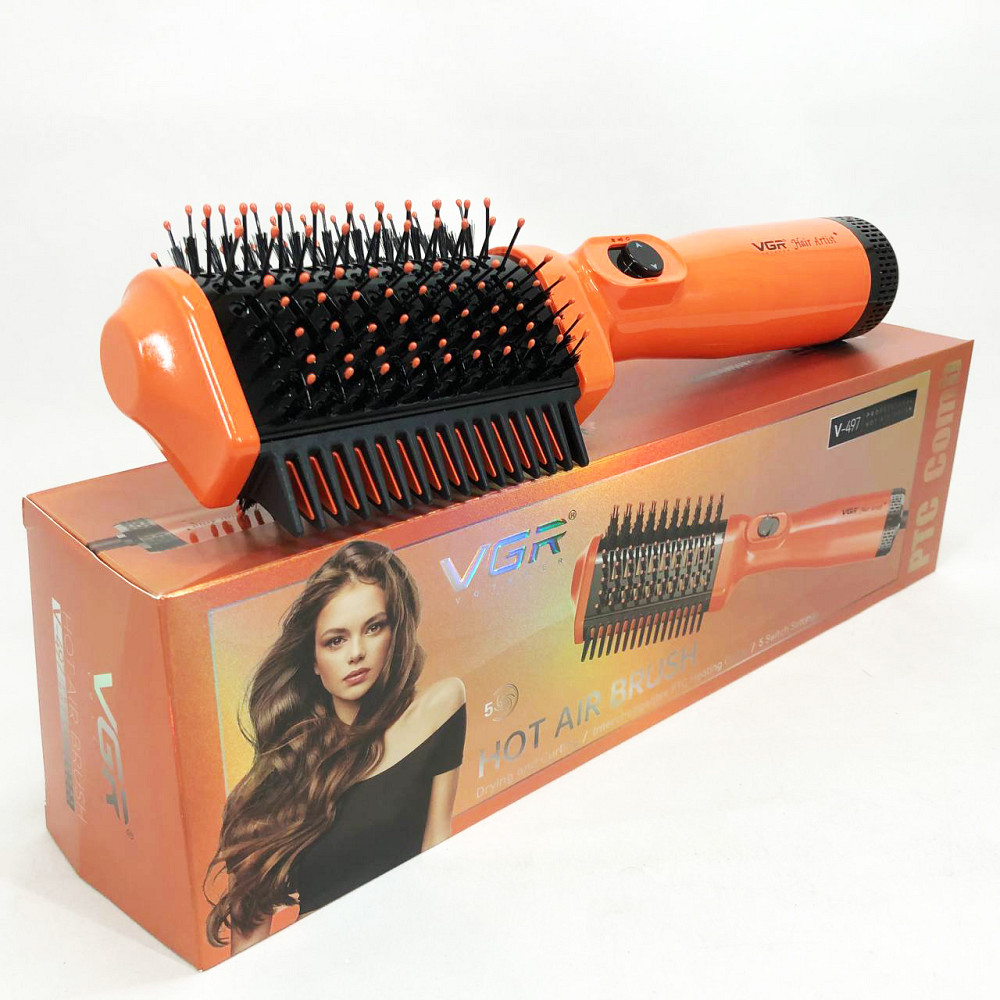 Фен мощный VGR, Фен обычный для укладки волос, Портативный для сушки Расческа-браш укладки QO-57 Львов - изображение 1