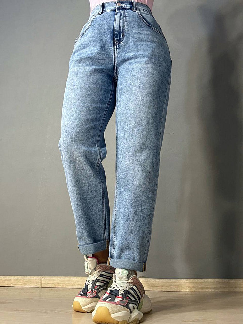 Джинси жіночі Dragon 8322 Mom Comfort стрейчеві з резинкою на талії блакитні, блакитний, З4, 34, 98 см, 120 см Київ - фото 9